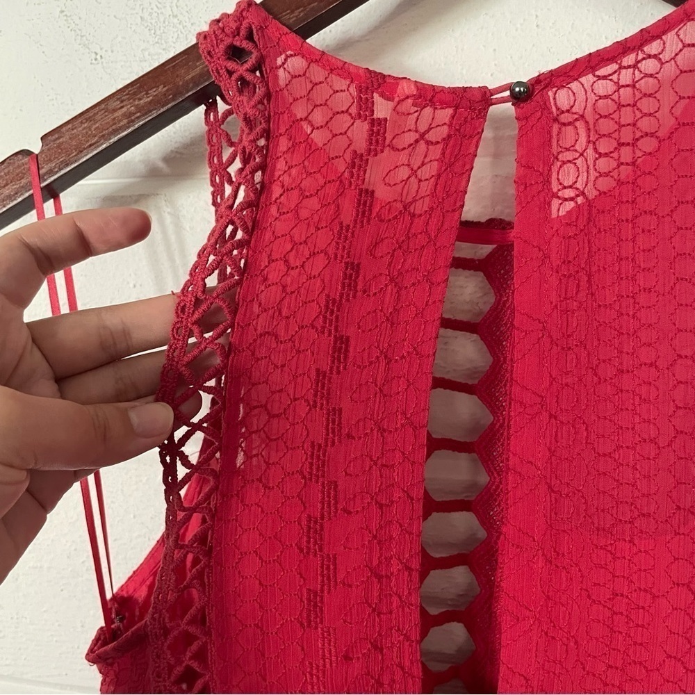 Free People Wherever You Go Crocheted Mini Dress Rose Red
Size 0 - Picture 15 of 16